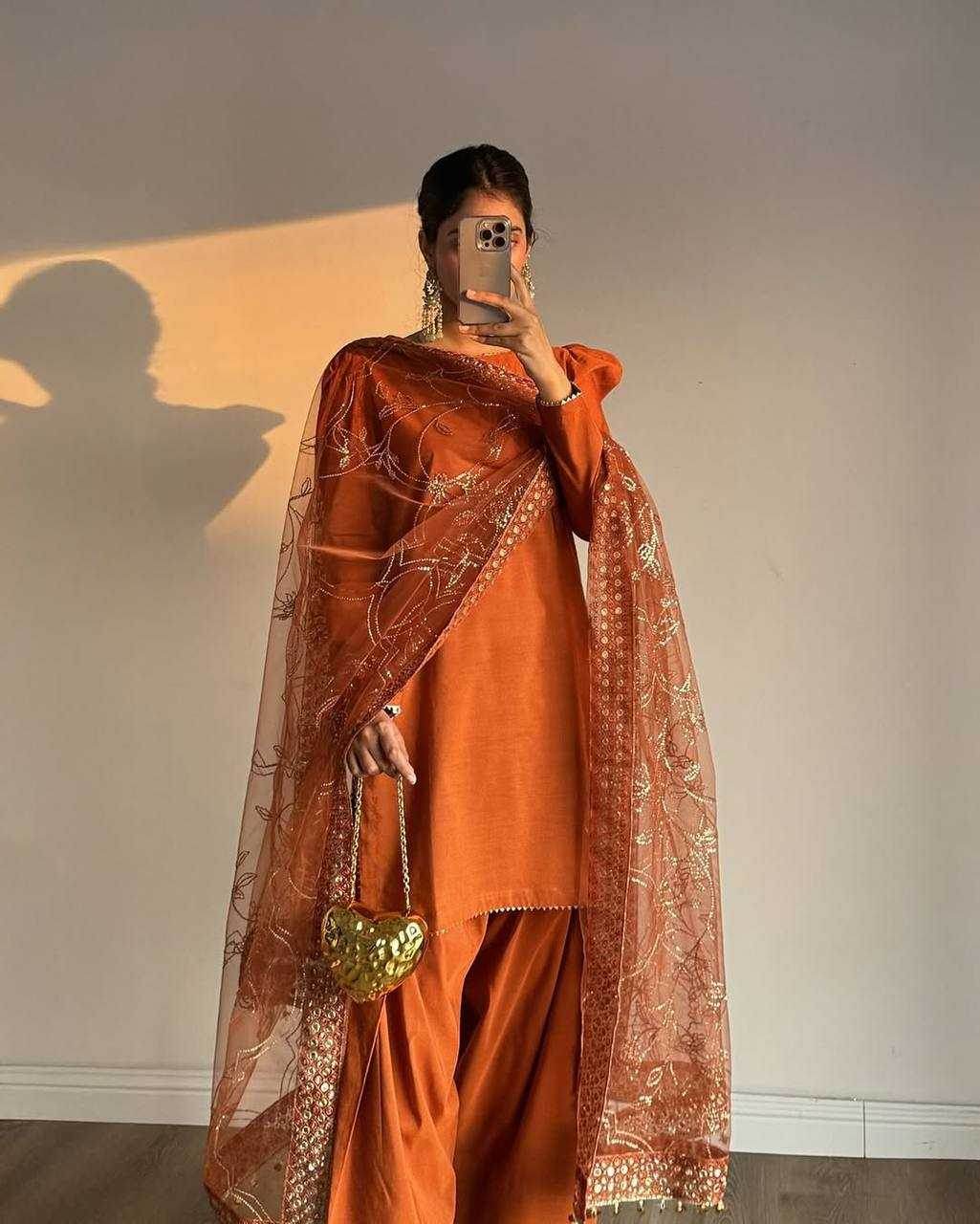 Crepe Silk Ladies Party wear Designer Suit - MYLUXURY LANE ENTERPRISE